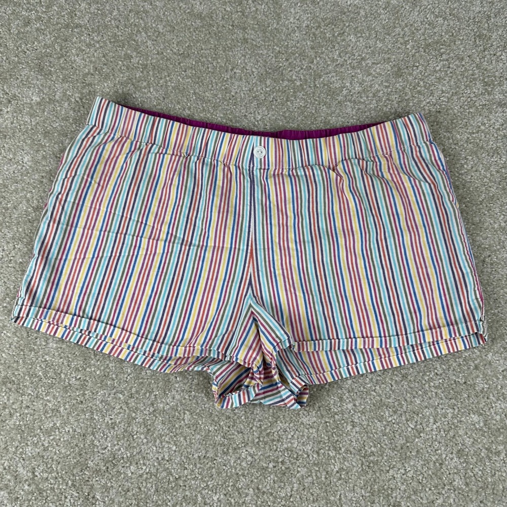 Xhilaration Womens Cotton Striped Pajama Shorts Multi Color Sleepwear Size M
